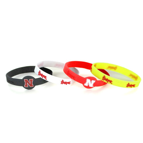 Nebraska Huskers Silicone Bracelets 4-Pack - NEBRASKA