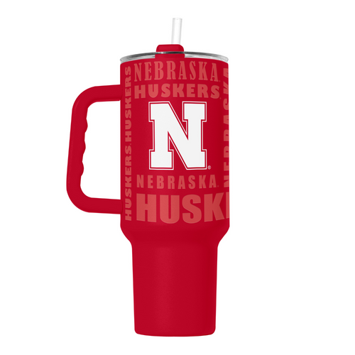 Nebraska Huskers Stainless Tumbler with Straw 40oz - NEBRASKA