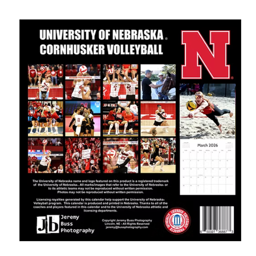 Nebraska Huskers Volleybal 2026 Calendar - VB