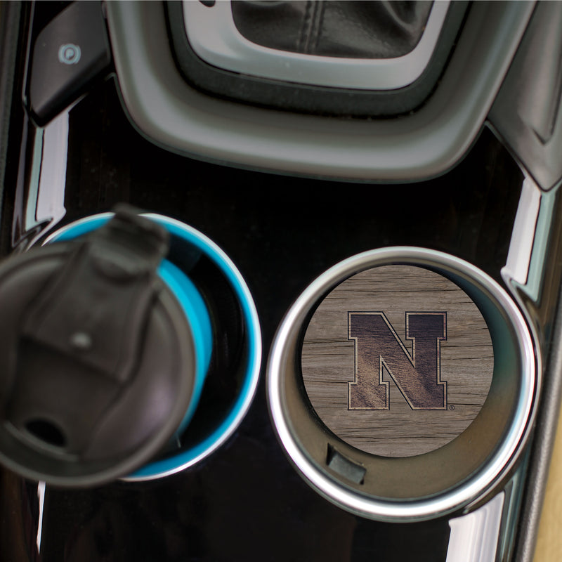 Nebraska Huskers Woodgrain Car Coaster - NEBRASKA