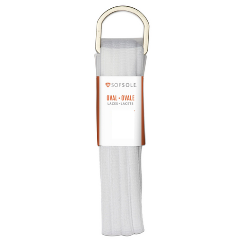 SofSole 54" White Oval Laces - WHITE