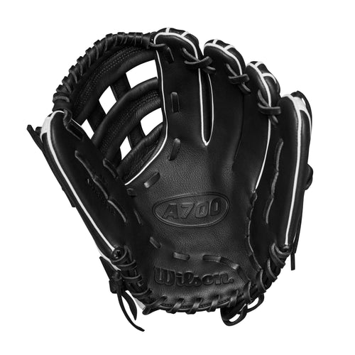 Wilson A700 12" Fastpitch Softball Glove - Left Throwing Hand - BLACK/WHITE