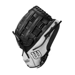 Wilson A700 12" Fastpitch Softball Glove - Left Throwing Hand - BLACK/WHITE