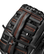 Wilson A700 12.5" Outfield Baseball Glove - BLACK/SILVER