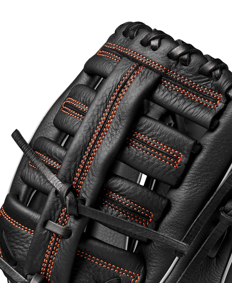 Wilson A700 12.5" Outfield Baseball Glove - BLACK/SILVER