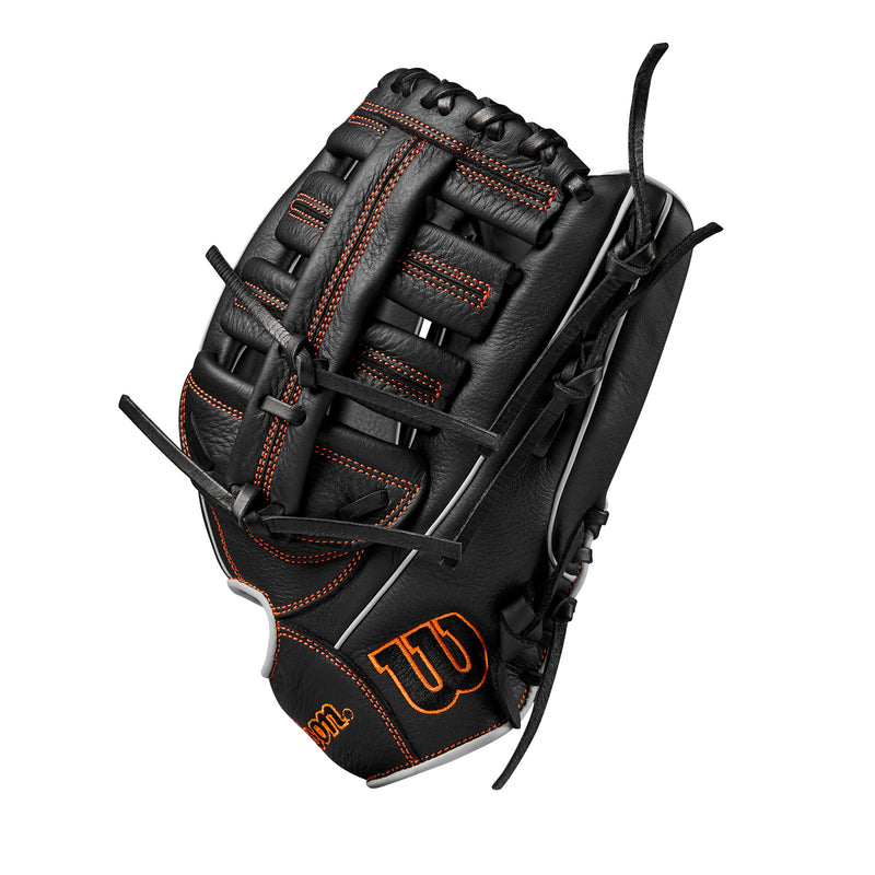 Wilson A700 12.5" Outfield Baseball Glove - BLACK/SILVER
