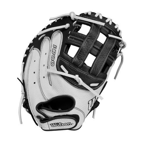 Wilson A700 33" Fastpitch Softball Catchers Mitt - BLACK/WHITE