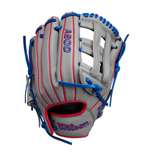 Wilson A900 PF12 Pedroia Fit 12" Utility Baseball Glove - Left Handed Throwing - GREY/RED