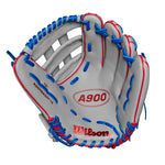 Wilson A900 PF12 Pedroia Fit 12" Utility Baseball Glove - Left Handed Throwing - GREY/RED