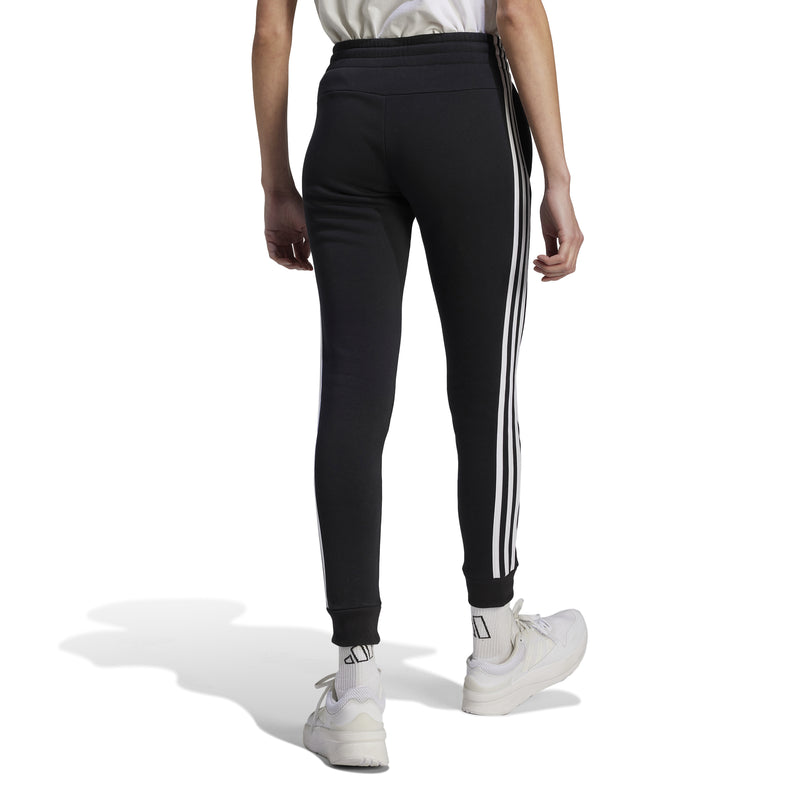Women's Adidas Essentials 3-Stripes Fleece Jogger - BLACK/WHITE