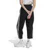 Women's Adidas Essentials 3-Stripes Open Hem Fleece Pant - BLACK/WHITE