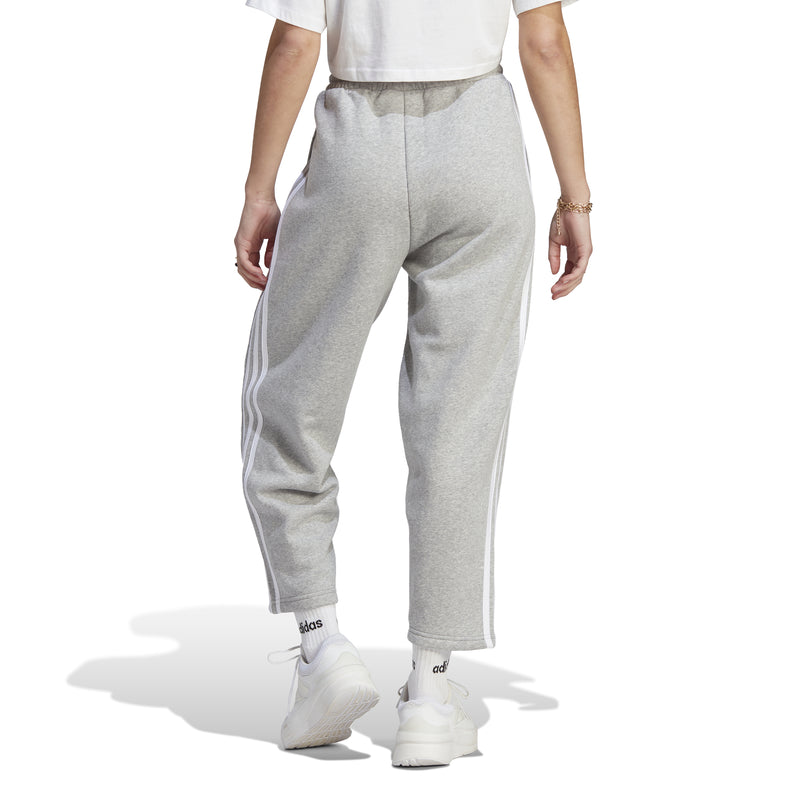 Women's Adidas Essentials 3-Stripes Open Hem Fleece Pant - MEDIUM GREY