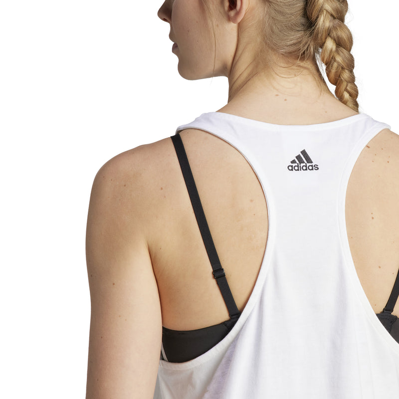 Women's Adidas Essentials Loose Logo Tank Top - WHITE