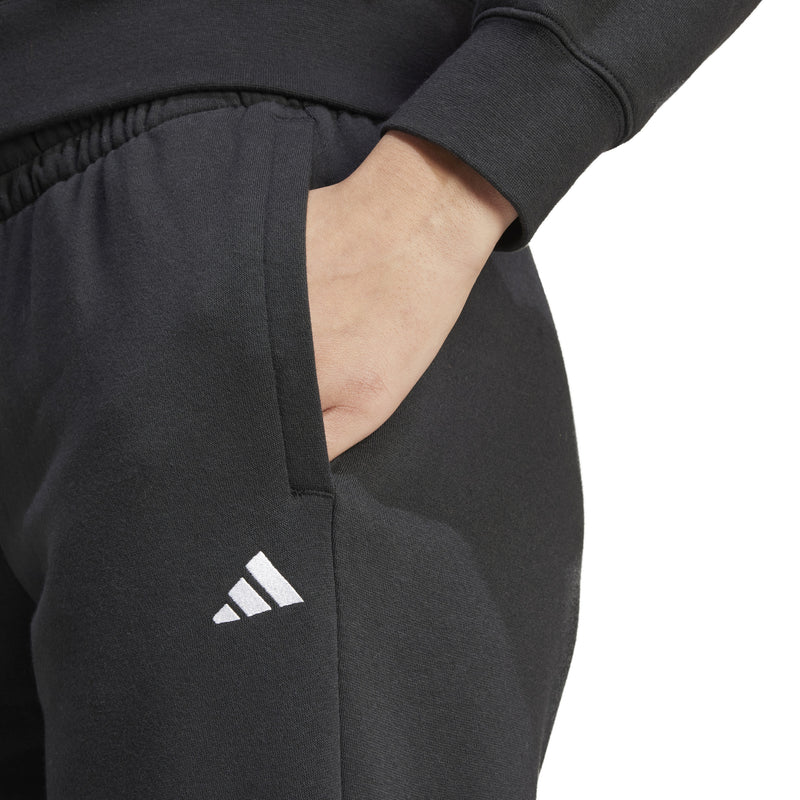 Women's Adidas Essentials Small Logo Feel Cozy Open Hem Pant - BLACK