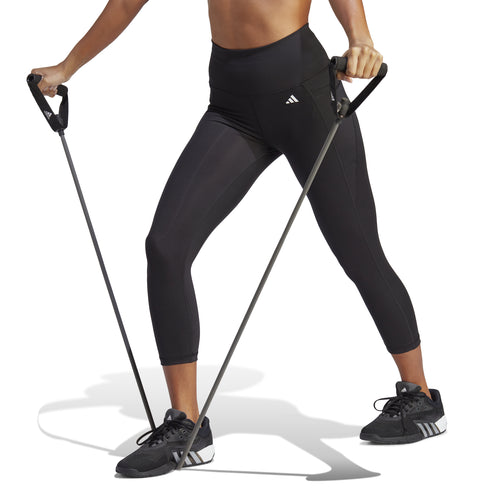 Women's Adidas Optime Stash Pocket High-Waisted 3/4 Leggings - BLACK