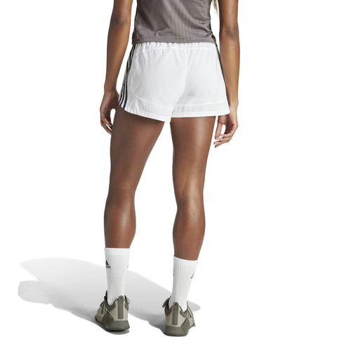 Women's Adidas Pacer Training 3-Stripes Woven High-Rise Shorts - WHITE/BLACK