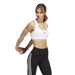 Women's Adidas Powerimpact Training Medium-Support Bra - WHITE/BLACK