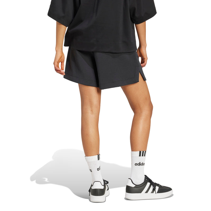 Women's Adidas Soft Lux Loose Shorts - BLACK