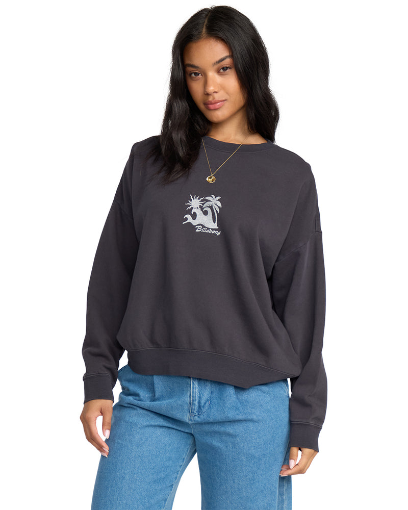 Women's Billabong Echo Fleece Sweatshirt - BSD-BLAC