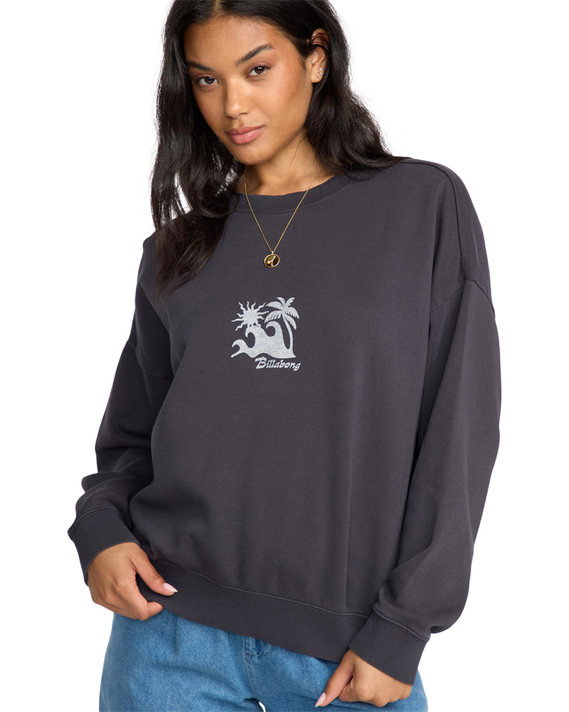 Women's Billabong Echo Fleece Sweatshirt - BSD-BLAC