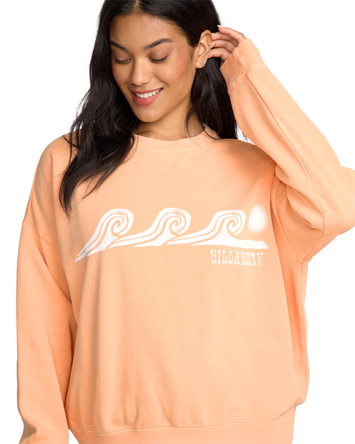 Women's Billabong Echo Fleece Sweatshirt - SUN - SUNSET