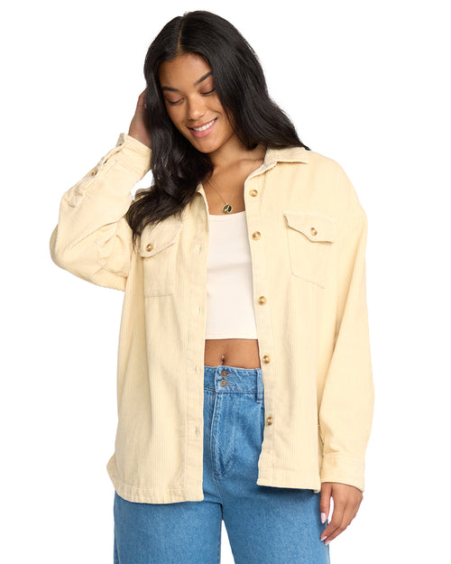 Women's Billabong Fadeaway Shacket - WCP-WHIT