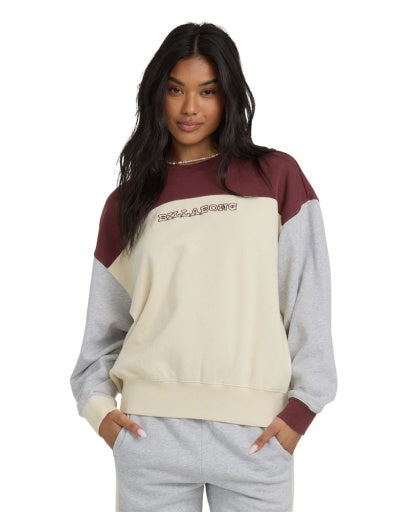 Women's Billabong Get It Kendal Fleece Sweatshirt - PIN-PINK
