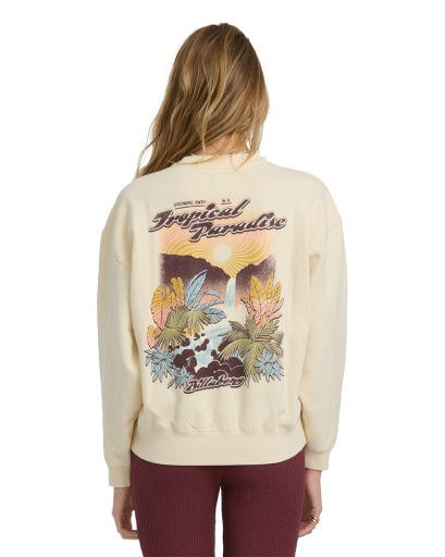 Women's Billabong Raise Blaze Kendal Fleece Sweatshirt - WCP-WHIT