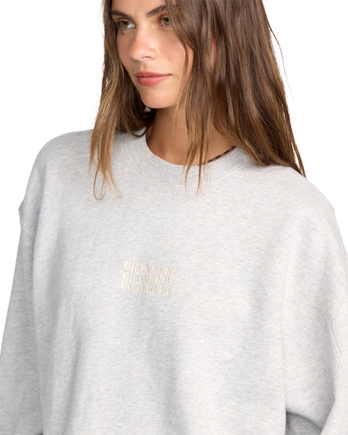 Women's Billabong So Sunny Kendal Fleece Sweatshirt - HGR-HGRY
