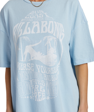 Women's Billabong Sun Coast Boyfriend T-Shirt - BJMO-BLU