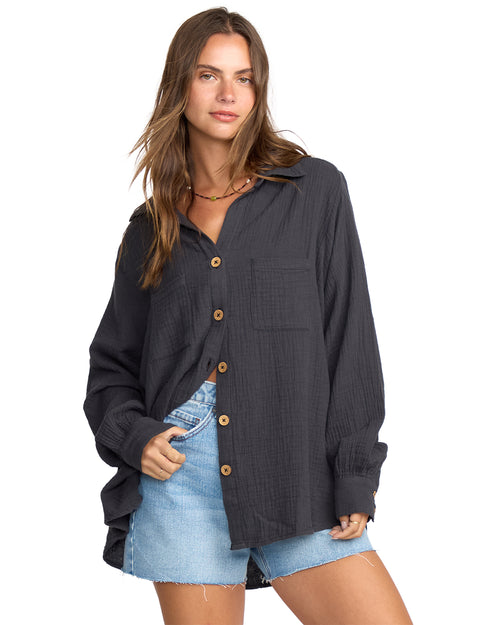 Women's Billabong Sweet Swell Button-up - BSD-BLAC