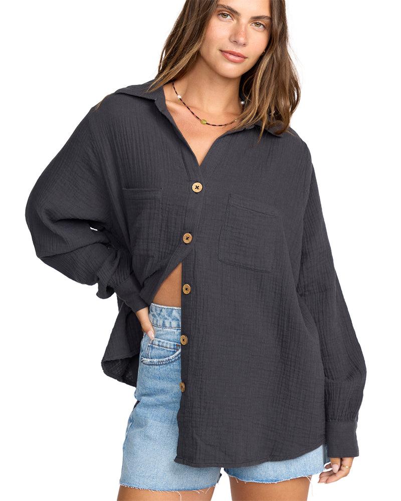 Women's Billabong Sweet Swell Button-up - BSD-BLAC
