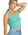 Women's Billabong Under Palm Trees Crop Tank Top - MYB-MIST