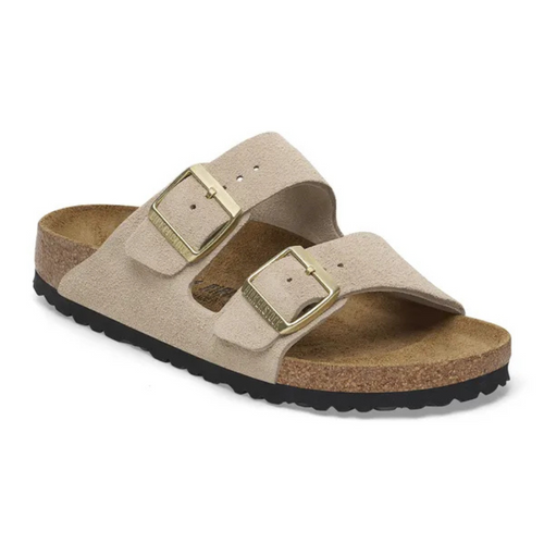 Women's Birkenstock Arizona Suede Leather Sandal - Sandcastle - SANDCAST