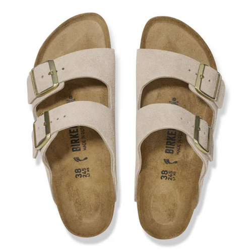 Women's Birkenstock Arizona Suede Leather Sandal - Sandcastle - SANDCAST
