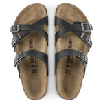 Women's Birkenstock Franca Oiled Leather Sandal - Black - BLACK