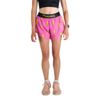Women's ChicknLegs Pink Bolts 4" Split Shorts - PINKBOLT