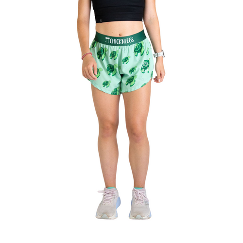 Women's ChicknLegs Sea Turtles 4" Split Shorts - SEATURTL
