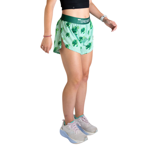 Women's ChicknLegs Sea Turtles 4" Split Shorts - SEATURTL