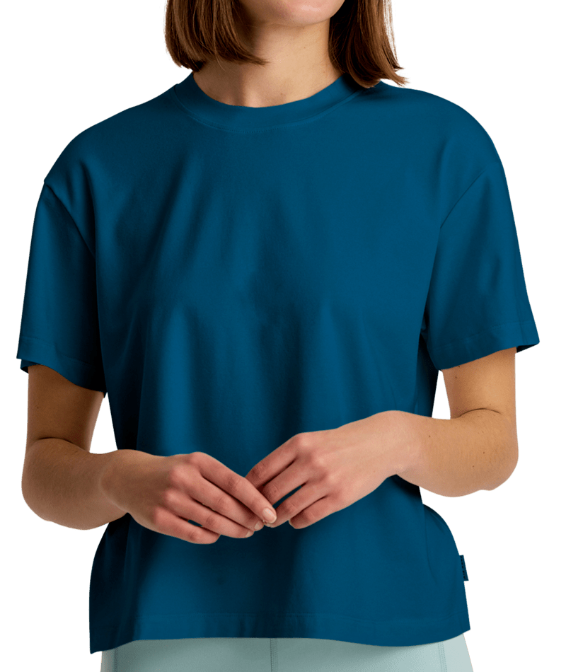 Women's Free Fly Bamboo Boxy T-Shirt - 457LBLUE