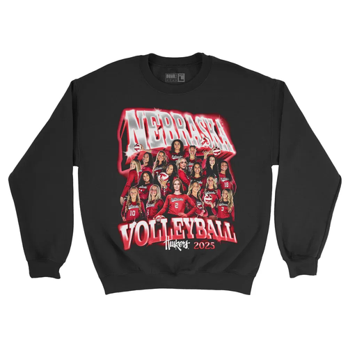 Women's/Men's Nebraska Huskers 2025 Volleyball Team Sweatshirt - BLACK