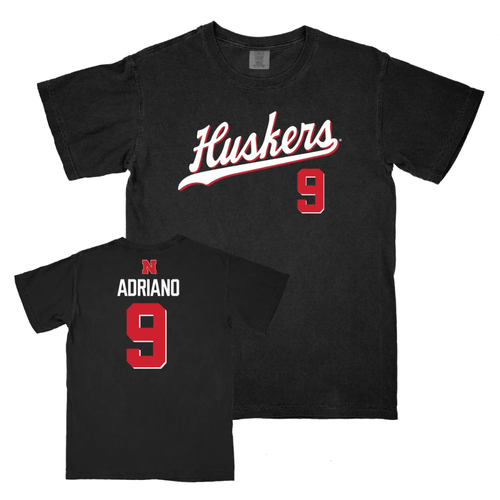 Women's/Men's Nebraska Huskers Virginia Adriano Tail Script T-Shirt - BLACK