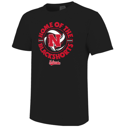 Women's/Men's Nebraska Huskers Volleyball Blackshorts T-Shirt - BLACK