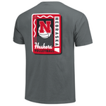 Women's/Men's Nebraska Huskers Volleyball Retro T-Shirt - GRANITE