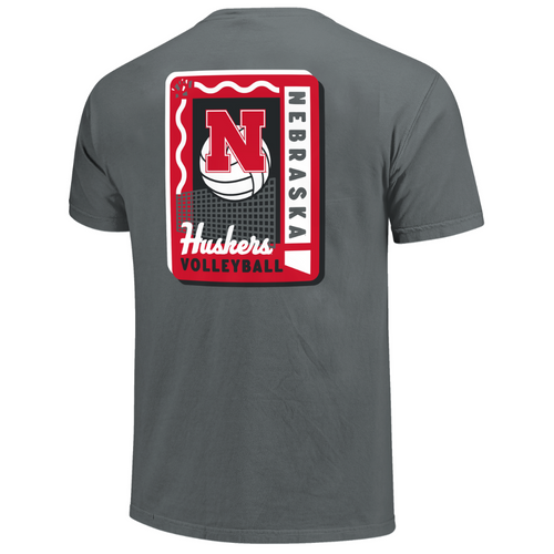 Women's/Men's Nebraska Huskers Volleyball Retro T-Shirt - GRANITE