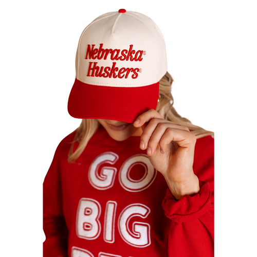 Women's Nebraska Huskers 3D Script Trucker Hat - NEBRASKA