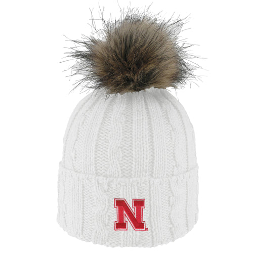 Women's Nebraska Huskers Alps Pom Beanie - WHITE