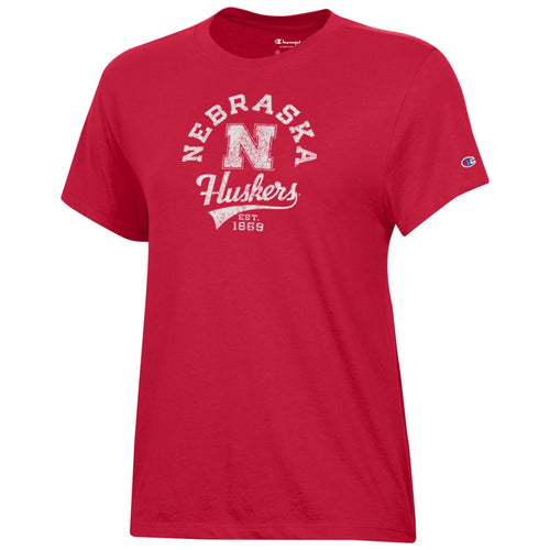 Women's Nebraska Huskers Badge T-Shirt - SCARLET