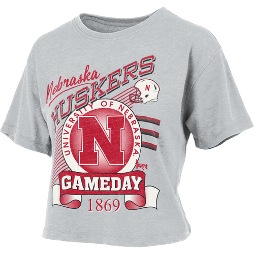 Women's Nebraska Huskers Calgary Waist Length Vintage T-Shirt - NEBRASKA