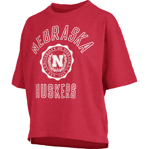 Women's Nebraska Huskers Cameron Slub Waistlength T-Shirt - RED